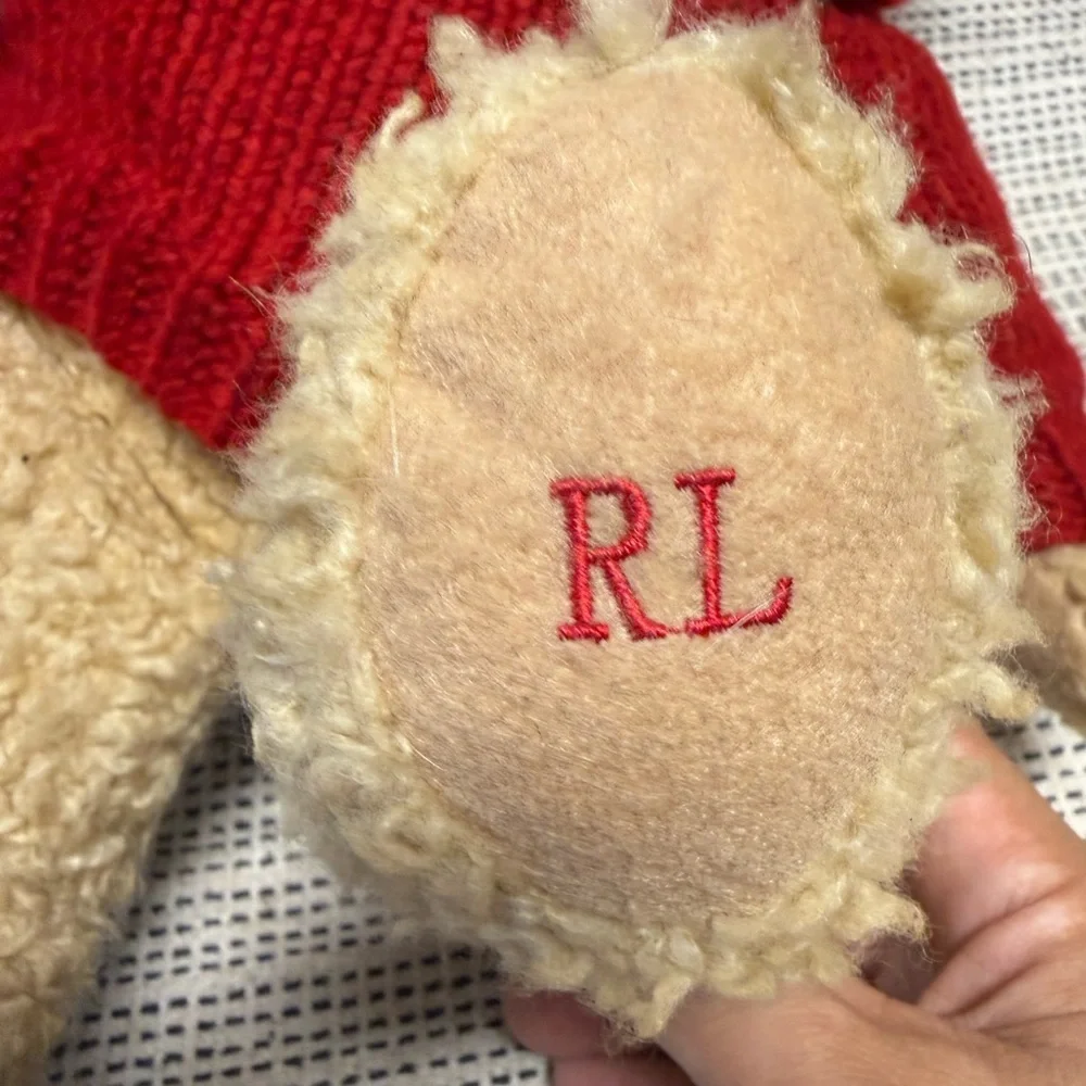 Ralph Lauren NY Teddy Bear Brown Plush Holiday 2006 Red Sweater